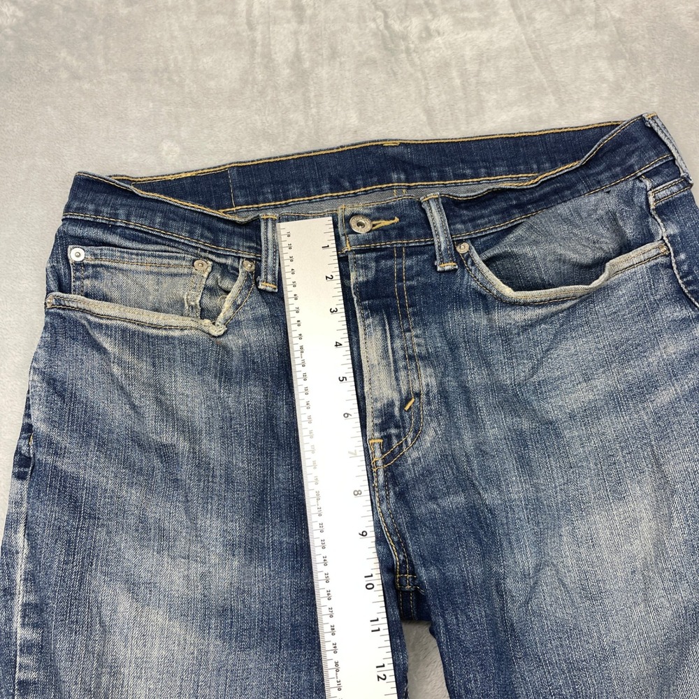 Levi's 514 Jeans Mens 34x30 Blue Denim Faded Double Stitch‎ Red Tab Straight Leg - Picture 8 of 10